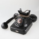 70/80er Jahre Vintage Telefon Wählscheibentelefon Haus-Telefon schwarz