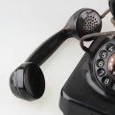 70/80er Jahre Vintage Telefon Wählscheibentelefon Haus-Telefon schwarz