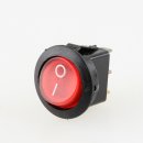 Wippschalter rund mit rot beleuchteter Wippe 230V AC max 6A EIN / AUS