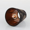 E14 Lampenschirm für Tischleuchten schwarz aus Stoff mit Blumen-Muster 18x16cm