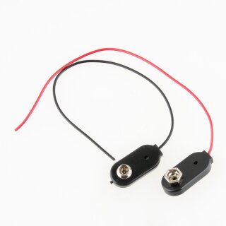 Batterieclip für 9-V Block einzeln Plastikgehäuse