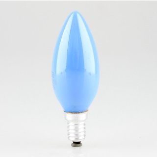 E14 25W/230V Leuchtmittel Glühlampe Glühbirne Kerzenform bunt blau von EGB
