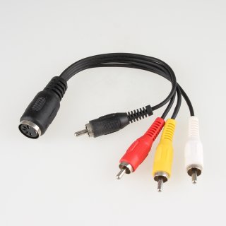 0.2m Audio Adapterkabel Verbindungskabel 4 Cinchstecker auf 1 DIN Kupplung 5-polig