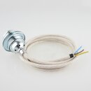 Textilkabel Kiesel mit E27 Lampenfassung Metall verchromt...