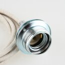Textilkabel Kiesel mit E27 Lampenfassung Metall verchromt und 2 Schraubringe 1-5m