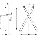 Häfele X-Form Bodenträger Bodenhalter Kunststoff weiß für variable Fachbodendicke