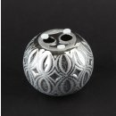 Kerzenhalter Teelicht Windlicht Halter rund  "Ovado" silber grau aus Keramik