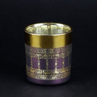 Kerzenhalter Teelicht Windlicht Halter orientalisch "Boheme" gold lila aus Glas