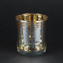 Kerzenhalter Teelicht Windlicht Halter Baum/Hirschmuster "Waldesruh" gold silber aus Glas