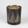 Kerzenhalter Teelicht Windlicht Halter Weihnachtsbaum Muster "Waldesruh" schwarz gold aus Glas