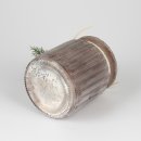 Kerzenhalter Teelicht Windlicht Halter Tannenzapfen Schleife Holunder "Caletta" lila braun aus Glas