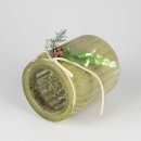 Kerzenhalter Teelicht Windlicht Halter Tannenzapfen Schleife Holunder "Caletta" kiwi-grün aus Glas