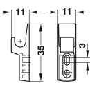 Häfele Schnappverschluss Schnäpper Mini-Latch mit Feder zum Schrauben vernickelt inkl. Gegenstück