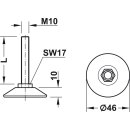 Häfele M10 Verstellschraube Regulierschraube Stellschraube Stellfuß Möbelfuß mit Kunststoff Fußteller 50mm