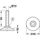 Häfele M10 Verstellschraube Regulierschraube Stellschraube Stellfuß Möbelfuß mit Kunststoff Fußteller drehbar 50mm