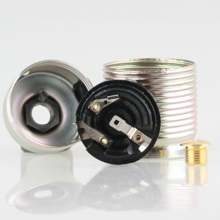 ElekTek E27 Lampenfassung, Messing – 10 Mm Gewindeeingang, Geerdet, Mit Optionalem Schnurgriff