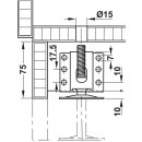 Häfele M12 Sockelhöhenversteller Regulierfuß Stellschraube Stellfuß Möbelfuß 65mm mit Auflagewinkel zum Schrauben