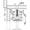 Häfele M12 Sockelhöhenversteller Regulierfuß Stellschraube Stellfuß Möbelfuß 65mm mit Auflagewinkel zum Schrauben