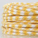 Textilkabel Stoffkabel Hahnenkamm Muster gelb weiß 2-adrig 2x0,75 Schlauchleitung textilummantelt