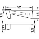 Häfele Schließhaken Haken-Verschluss 52mm Metall verzinkt für Zargentische / Tischzargenführung