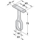 Häfele Mittel-Deckenträger Halterung verchromt oval 30x15mm für Schrankrohre Schrankstangen Kleiderstangen