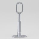 Häfele Mittel-Deckenträger Halterung höhenverstellbar aluminiumfarben oval 30x15mm für Schrankrohre Schrankstangen Kleiderstangen
