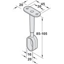 Häfele Mittel-Deckenträger Halterung höhenverstellbar aluminiumfarben oval 30x15mm für Schrankrohre Schrankstangen Kleiderstangen