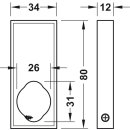 Häfele Kombi Mittel-Deckenträger Halterung verchromt oval 25mm für Schrankrohre Schrankstangen Kleiderstangen