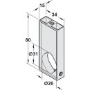 Häfele Kombi Mittel-Deckenträger Halterung aluminiumfarben oval 25mm für Schrankrohre Schrankstangen Kleiderstangen