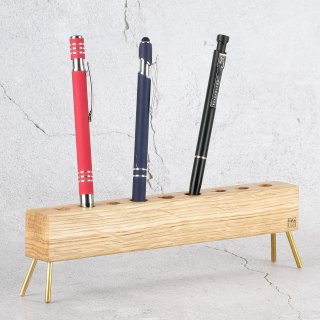 Maxluzi Stiftehalter Kugelschreiberhalter aus Eichenholz 23x6.5cm für den Schreibtisch