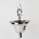 Lampen-Baldachin 90x61mm mit Pendelrohr und Zugentlaster Metall verchromt