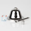 Lampen-Baldachin 90x61mm mit Pendelrohr und Zugentlaster Metall verchromt