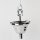 Lampen-Baldachin 90x61mm mit Pendelrohr und Zugentlaster Metall verchromt
