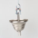Lampen-Baldachin 90x61mm mit Pendelrohr und Zugentlaster Metall Edelstahl-Optik