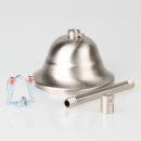 Lampen-Baldachin 90x61mm mit Pendelrohr und Zugentlaster Metall Edelstahl-Optik