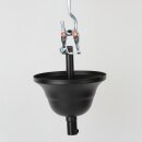 Lampen-Baldachin 90x61mm mit Pendelrohr und Zugentlaster Metall schwarz