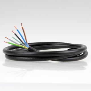 PVC-Lampenkabel Elektro-Kabel Stromkabel Rundkabel schwarz 5-adrig 5x0,75mm²