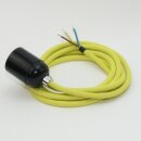 Textilkabel Gelb mit E27 Lampenfassung Bakelitoptik...