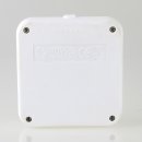 4-fach Tischsteckdose weiß quadratisch 250V/16A ohne Kabel mit Bodenplatte schraubbar