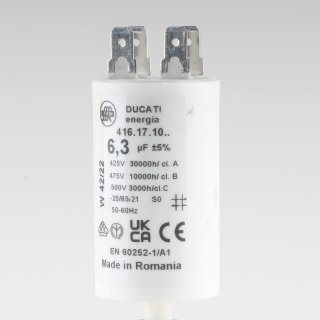 6.3uF 450V Anlaufkondensator Betriebskondensator Motorkondensator mit 6,3 mm Flachstecker