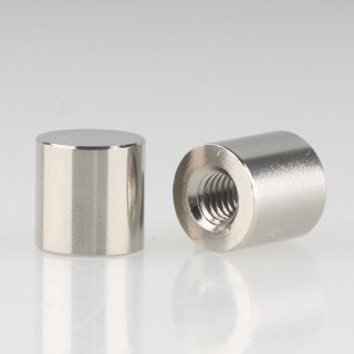 M5 Abschlussknopf Zierknopf 10x10mm zylindrisch Messing vernickelt für Lampen und Leuchtenbau