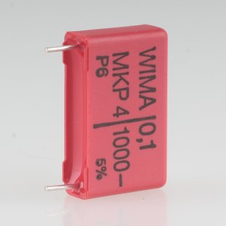 0.1uF 1000V Wima MKP4 Folienkondensator rot Rastermaß 22.5mm