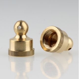 M10x1 Abschlussknopf Zierknopf 14x18mm Messing roh mit 1.9mm Loch für Lampen und Leuchtenbau