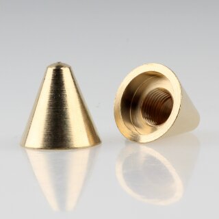 M10x1 Abschlussknopf Zierknopf 20x20mm Messing roh Kegelform für Lampen und Leuchtenbau