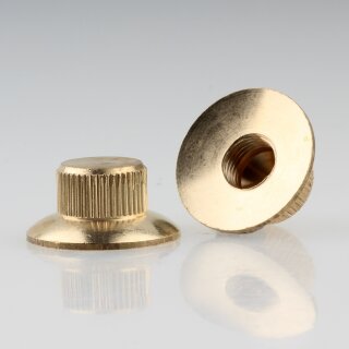 M10x1 Abschlussknopf Zierknopf 25x12mm Messing roh gerändelt für Lampen und Leuchtenbau