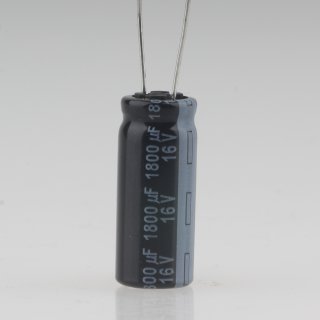 1800uF 16V Elko Elektrolytkondensator Radial 105° 10x25mm Rastermaß 5mm