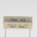 0.01uF 275V X2 Entstörkondensator 18x10mm Rastermaß 15mm