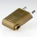 Eurostecker Europa-Flachstecker gold mit seitlichem...