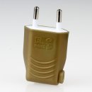 Eurostecker Europa-Flachstecker gold mit seitlichem Kabelauslass 250V/6A