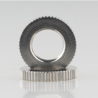 M10x1 Rändelmutter Kordelmutter 17x3mm Messing vernickelt